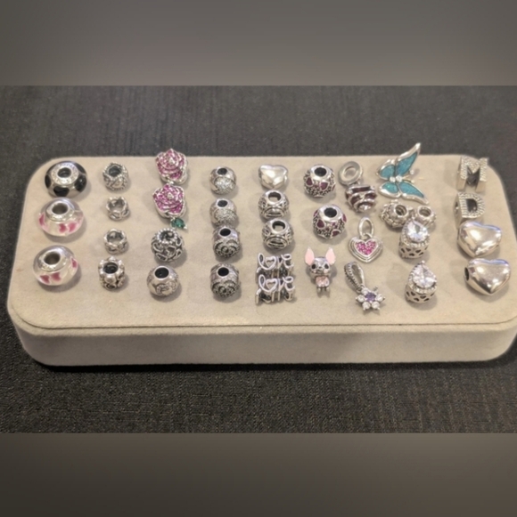 Pandora Bracelet & Mixed Charm Bundle -43pc Lot - Picture 4 of 11